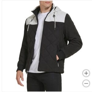 NWT Kenneth Cole Men Quilted Jacket BLACK - size S